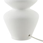 Hudson&Canal - Lampe de table Cassian 63 cm de haut avec abat-jour en tissu - Blanc mat/laiton/blanc-Comprend un cordon transparent de 6 pieds avec interrupteur à prise rotative