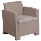 Flash Furniture Chaise en fausse rotin gris clair avec coussin gris clair tout temps-Appuis-bras droits