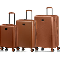 CHAMPS Luggage Iconic II 3-Piece Hardside 8-Wheeled Expandable Luggage Set - Rose Gold-Polycarbonate Material