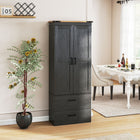 HOMCOM 67" H Tall Kitchen Pantry Cabinet with Adjustable Shelves - Black-Magnetic doors ensure secure closure 