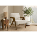 Monarch Specialties - Chaise d'Appoint Moderne du Milieu du Siècle Rembourré 30"H Avec des Pieds en Noyer Massif - Tissu Crème-Construit avec un cadre en bois d'ingénierie solide et soutenu par des pieds en bois massif, ce fauteuil offre une structure robuste et une durabilité fiable pour un usage quotidien.