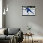 Auston Matthews Toronto Maple Leafs Hustling Spotlight - Framed Canvas - 31" x 22"-Ready to hang - arrives fully assembled