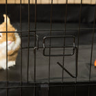 PawHut - Cage en métal pour petits animaux avec housse résistante à l'eau, noir-Pour plus de stabilité, 4 piquets de sol sont inclus avec la cage en métal pour petits animaux 