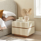 Modway Isola 2 Drawer Nightstand - White Light Oak-Plastic Floor Glides