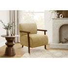 Monarch Specialties - Chaise d'Appoint Moderne Rembourré 31"H Avec Supports en Noyer Massif - Tissu Doré-Le rembourrage en mousse moelleuse, un dossier légèrement arrondi et des accoudoirs de soutien offrent une expérience d'assise confortable, idéale pour se détendre, lire ou converser.