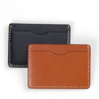 Decent Living Leather Card Holder Wallet - Brown-Extremely compact size: 4.1" x 3"