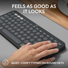 Logitech Pebble Keys 2 K380s Multi-Device Bluetooth Wireless Keyboard with Customizable Shortcuts - Slim - Portable - Graphite-Feel-Good Typing at Your Fingertips: The Pebble Keys 2 K380s Quiet Keyboard comes with scooped round keys and a familiar, laptop-like typing experience for effortless, comfy typing.
