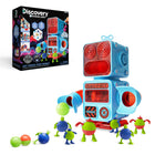 Discovery DIY Prize-Pod Robot 52-Piece Retro Vending Machine Build Kit-Construct a unique retro robot vending machine that not only showcases a cool design but also dispenses 12 prize-packed capsules for endless entertainment
