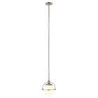 Hudson&Canal - Suspension Cieonna de 24 cm de large avec abat-jour en verre - Nickel brossé/lait blanc-Conçu pour une ampoule à incandescence de 60 W - ampoule LED de 9 W, ampoule fluorescente (CFL) de 13 W ou ampoule LED à ballast automatique de 9 W, ampoule à culot E26, ampoule non incluse