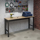 Manhattan Comfort Fortress 72.4" Modern Garage Table - Charcoal Grey-MDP Table Top with Melamine Finish