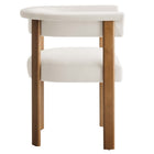 Modway Imogen Performance Velvet Barrel Dining Chairs - Alabaster/Deep Brown - 2 Pack-8