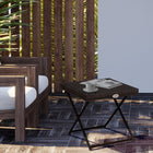 Outsunny Rattan Coffee Table for Balcony - Brown-The folding design makes carrying a breeze and can save your interior space when not in use  