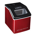 Frigidaire - Machine à glaçons portative compacte de comptoir de 40-lb avec fenêtre - Acier inoxydable rouge-Fabrique de gros glaçons carrés transparents