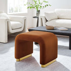 Modway Koda Performance Velvet Waterfall Stool - Brass/Rust-Metal Base