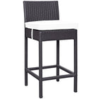 Modway Lift Outdoor Patio Bar Stool - Espresso White - Set of 2-Powder coated aluminum frame