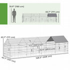 PawHut Metal Chicken Coop - Small - 168.5" x 42.1" x 43.7" - Grey-Includes a Oxford cover for essential UV and rain protection
