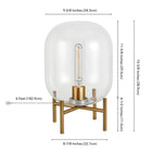 Hudson&Canal Edison 15.38" Tall Table Lamp with Glass Shade - Brass/Clear-Includes a 6 ft. cord with rocker switch