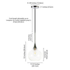 Hudson&Canal Ida 9.5" Wide Pendant with Glass Shade - Polished Nickel/Clear-Product Dimensions: 9" L x 9" W x 12" H