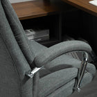 Vinsetto - Chaise de bureau en lin avec accoudoirs - grise-Vérin à gaz haut de gamme et roulettes : réglage de la hauteur et déplacements en douceur