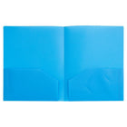 JAM Paper - Chemises POP en plastique à 2 pochettes - chemises scolaires durables - bleu clair - 6/paquet-Taille : 9,5 x 11,5 pouces | S'adapte facilement aux documents de 8,5" x 11"