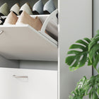 HOMCOM - Armoire à chaussures rabattable avec étagère en bois pour entrée - blanc-Peut contenir jusqu’à 24 paires de chaussures, selon leur taille 