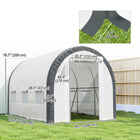 Outsunny Walk-in Tunnel Greenhouse with Zipped Roll Up Mesh Door - 10' x 6.6' x 6.6' - Polyester es reinforce the seam crossing
 