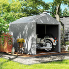 Outsunny 5.2' x 7.2' Portable Shed - Light Grey-Galvanized steel frame for a rigid core. Resists water and warping
