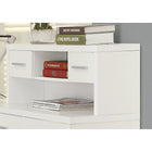 Monarch Specialties 7028 Computer Desk - White Left Or Right Facing Corner-Reversible configuration allows for a left or right set-up for the storage unit with the hutch to create a functional workspace in fashionable style.