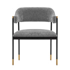 Manhattan Comfort - Lia 24,8 po Fauteuil de salle à manger moderne en chenille gris-Chaise de salle à manger moderne pour salle à manger et usage de chaise de travail