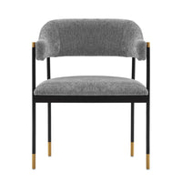Manhattan Comfort - Lia 24,8 po Fauteuil de salle à manger moderne en chenille gris-Chaise de salle à manger moderne pour salle à manger et usage de chaise de travail