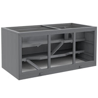 PawHut - Cage en Bois pour Hamster Cage pour Rat avec Glissière et Bac - Gris-Une excellente maison d’habitation et une aire d’exercice combinées