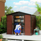 Outsunny 8' x 7' Outdoor Storage Shed-Robust galvanized steel frame resistant to rust
