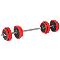 Soozier - Ensemble Haltère & Barre 2-En-1 Réglable 44 Lb Musculation Fitness Disque Tige Pince-Ensemble haltère et barre 2 en 1 pour un total de 44 lb  