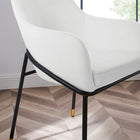 Modway Jovi Performance Velvet Dining Armchair - Black/White-Non-Marking Foot Pins