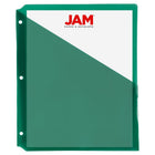 JAM Paper - Pochette en Plastique pour Reliure - 11 3/16 x 9 1/4 po - Vert - Paquet de 6-Format : 9,25 x 11,2 pouces