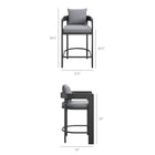 Modway Tahoe Outdoor Patio Aluminum Counter Stool - 36.5" - Grey-Powder-Coated Finish