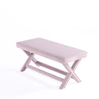 Manhattan Comfort Abigail 42.12" Mid-Century Modern Velvet Upholstered Ottoman Bench - Pink-Leg Height Measures: 16.33 in
