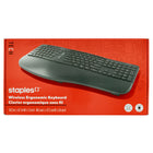 Staples Tech Wireless Ergo Keyboard - Black - English-Low battery indicator