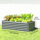 Outsunny Galvanized Raised Garden Bed - Light Grey-Powder-coated finish offers enhanced rust resistance for outdoor use  
