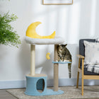 PawHut - Arbre à chat d’intérieur avec perchoir étoile en peluche teddy bleu 41 po-Recouvert d’un tissu doux en peluche teddy, vos chats vont adorer ce toucher adapté aux félins 