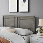 Modway - Archie Bois Tête de lit Queen, Gris-Bois d’hévéa et placage MDF