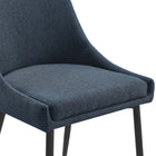 Modway Viscount Upholstered Fabric Dining Chairs - Black/Azure - 2 Pack-8