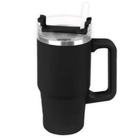 Link Products - Gobelet à double paroi avec paille en plastique - Noir-Gobelet Noir