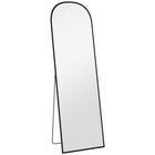 HOMCOM Full Length Mirror - 19.7" W x 63.6" H - Black-Full size mirror allows viewing of entire outfit effortlessly 