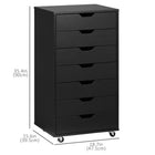 Vinsetto Mobile Letter/A4 Filing Cabinet with Drawers & Wheels - Black-Anti-tip design to make sure it won't fall off
