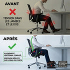 ShoppingAll - Repose-pieds ergonomique réglable en hauteur sous le bureau, pour bureau et télétravail, avec angles ajustables - noir-La plateforme flottante s'incline doucement de 0 à 30 degrés, vous permettant de basculer vos pieds d'avant en arrière pour encourager le mouvement des chevilles et améliorer la circulation en position assise.