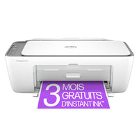 HP - Imprimante Colour InkJet tout-en-un couleur sans fil DeskJet 2855e, numériseur, copieur, idéal pour la maison - 3 mois d’encre gratuite-La DeskJet 2855e est idéale pour imprimer des listes de choses à faire, des lettres, des documents financiers et des recettes, vitesse d’impression jusqu’à 5,5 ppm (couleur) et 7,5 ppm (noir).