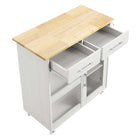 Modway Culinary Kitchen Cart With Towel Bar - White Natural-9