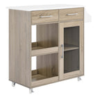 Modway Culinary Kitchen Cart With Spice Rack - Oak White-Modern Kitchen Cart