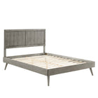 Modway - Alana Bois Lit à plateforme queen avec pieds écartés, Gris-Cadre de lit plateforme Queen